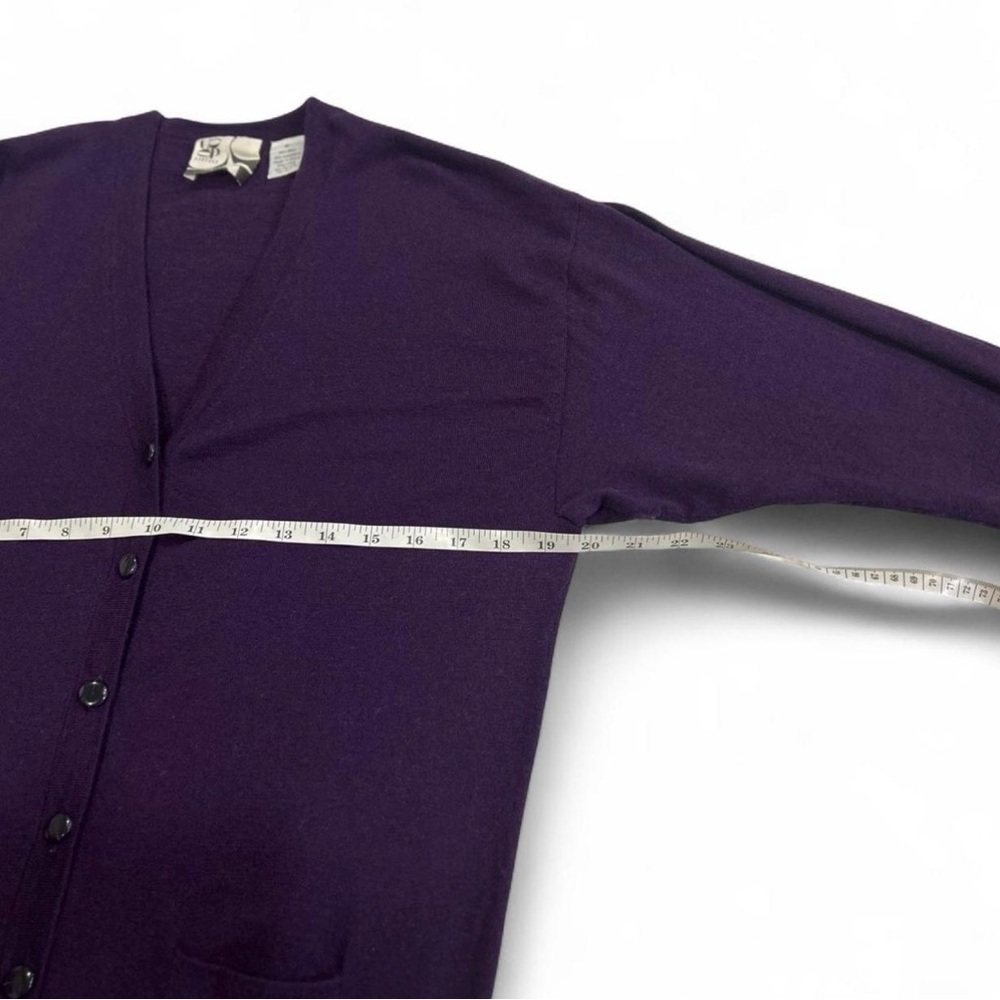 Purple Wool Cashmere Cardigan Sweater Long Button Down Dress Long-sleeve S/M - Picture 6 of 7